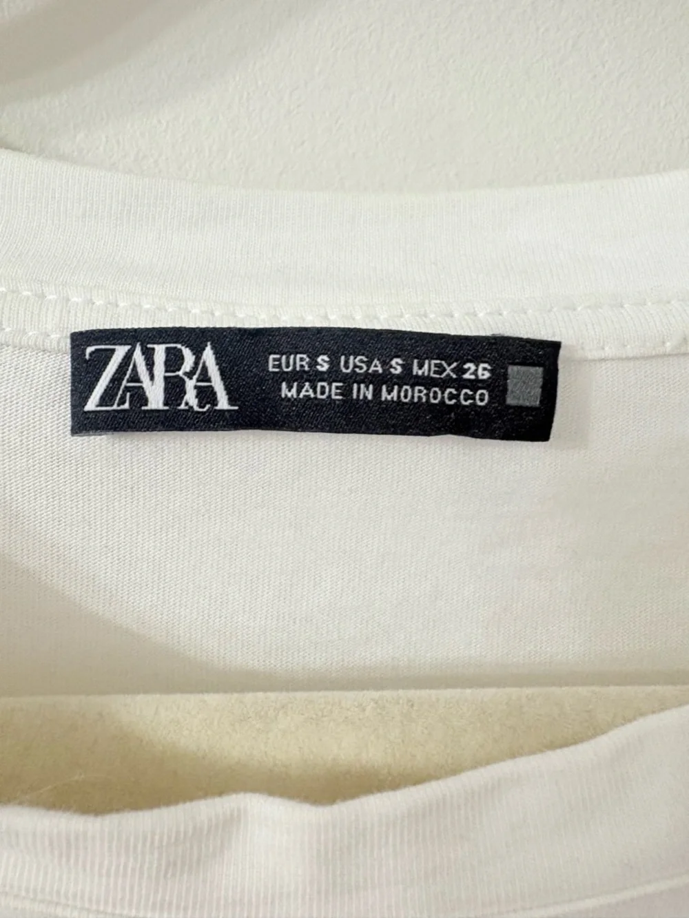 ZARA Poplin Floral Puff Sleeve White T-Shirt Womens S Cottagecore Feminine Boho - Picture 2 of 5
